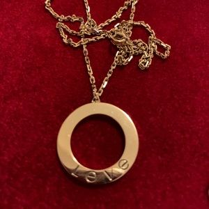 Cartier love necklace yellow gold 18k long 16”